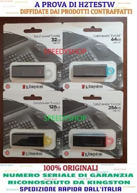 Pendrive Pen Drive Pennetta Usb 3.2 Kingston Dtx Chiavetta 16 32 Gb 64 Gb 128 Gb