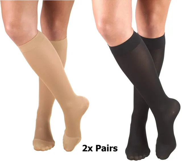 Truform 0373 Women's Compression Stockings Knee High opaque 15-20 mmHg 2x Pairs