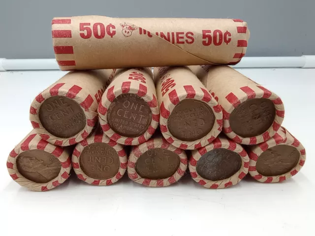 10 Wheat Penny Rolls Lincoln Head Copper Unsearched Estate Collection