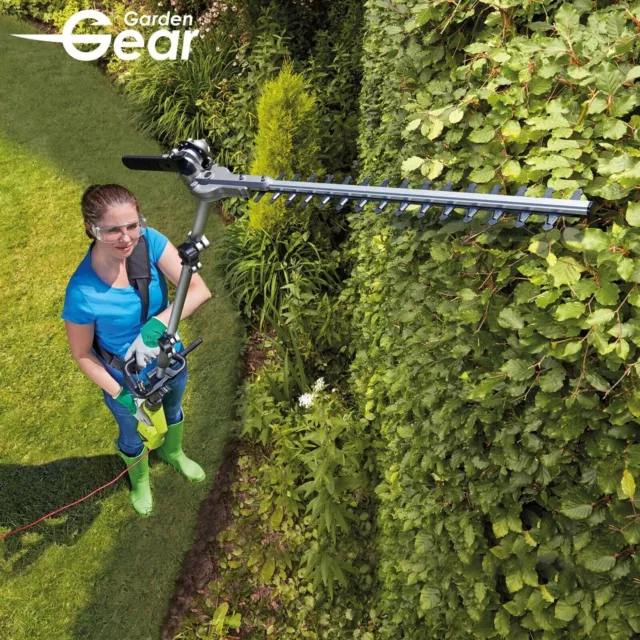 Garden Gear Electric Corded Pole Hedge Trimmer Long Telescopic 2.5m Blade 900W