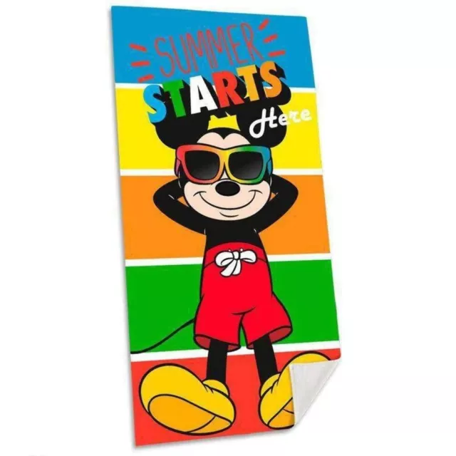 Mickey Stars Serviette en Coton 100% Serviette de Plage 70x140cm Enfants Disney