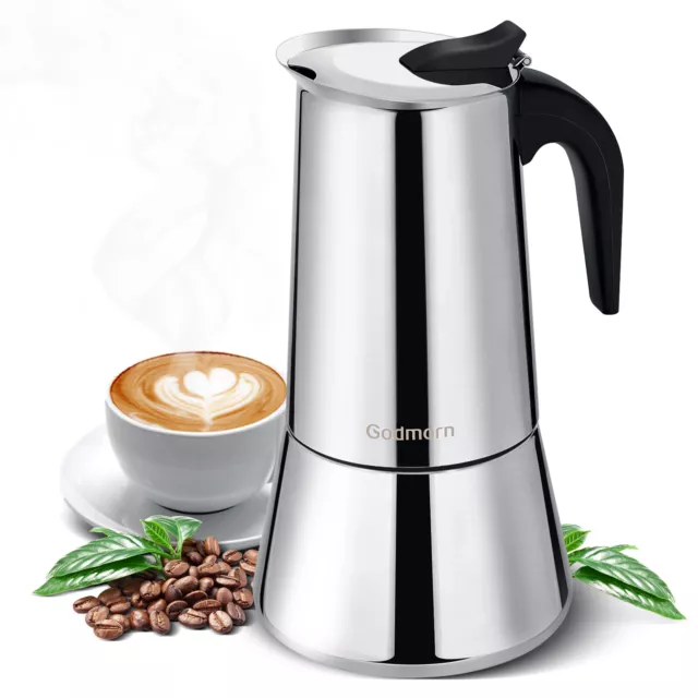 12 Cups Espresso Maker Cup Stove Top Coffee Percolator Moka Pot Stainless Steel