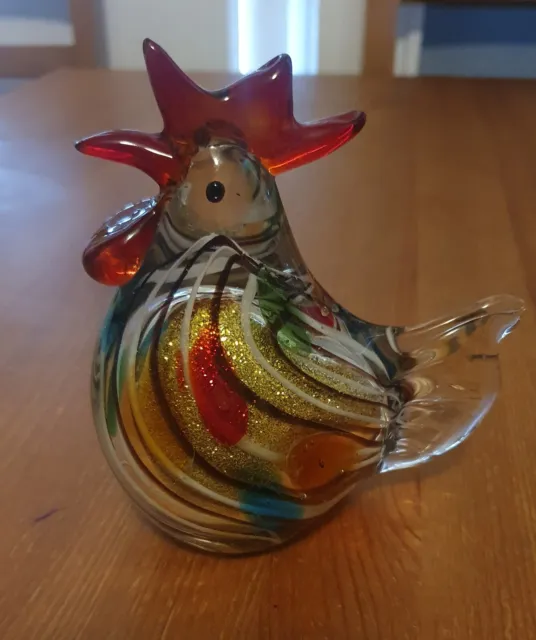 Cockerel/Rooster Decorative Glass Art  Ornament /Paperweight (Pre-owned)