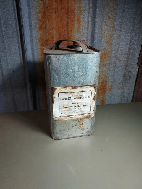 Rare 1940s MAPLE SYRUP CAN 1 Gallon CUMMINGS BROTHERS Colebrook New Hampshire