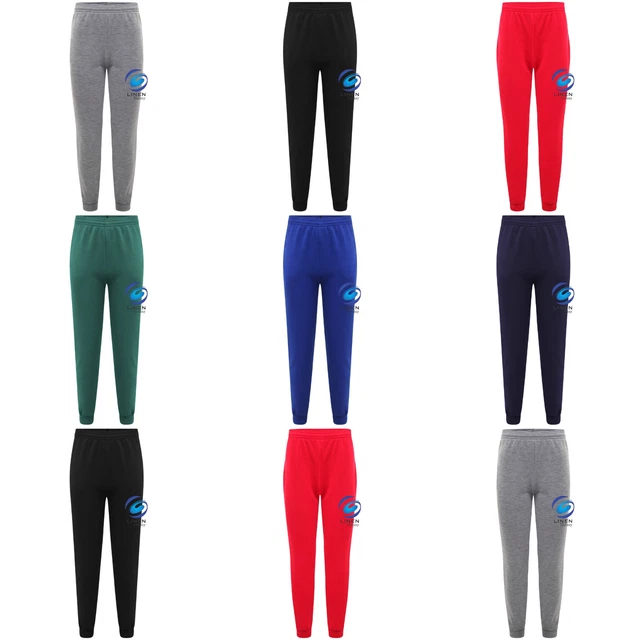 Unisex Boys Girls Fleece PE Gym School Jogging Bottoms Trousers Joggers Pants