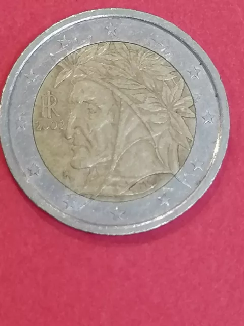 pièce de 2 euros rare 2002 Dante Alighieri