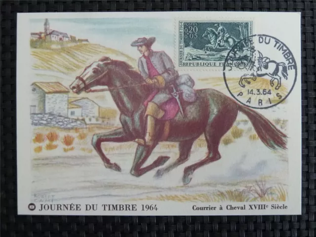 FRANCE MK 1964 HORSE PFERD PFERDE MAXIMUMKARTE CARTE MAXIMUM CARD MC CM c1218