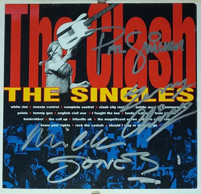 The Clash Signed Autographed CD Booklet, Mick Jones, Paul Simonon & Terry Chimes