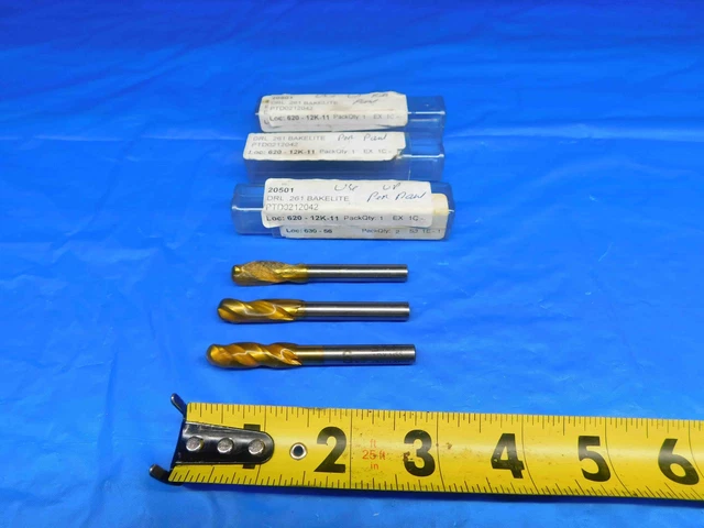 3pcs LETTER G TiN COATED HSS DRILL BIT 0.261 SHANK 3/4 LOC .261 6.6 mm GUHRING