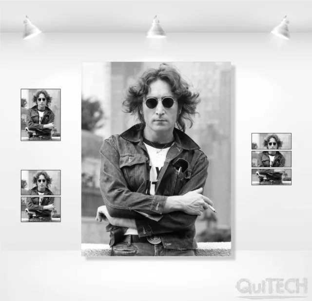 John Lennon - 7 - Quadro stampa su Tela Pelle Canvas Dipinto Arte Moderna