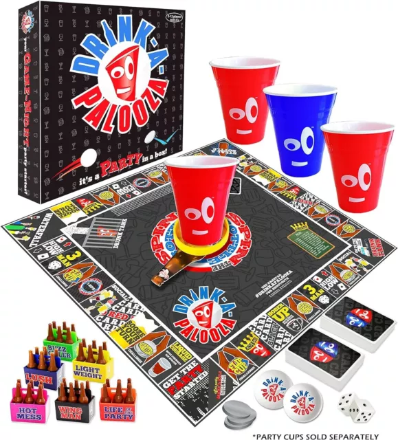 DRINK-A-PALOOZA Board Game: Fun Drinking Games for Adults & Game Night Party Gam