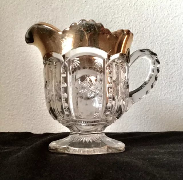 EAPG Antique TARENTUM No. 1906 "PEERLESS" Creamer Cream Pitcher FROST CRYSTAL