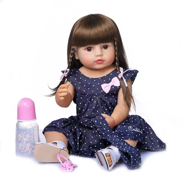 55cm Reborn Doll Full Body Silicone Vinyl Newborn Girl Toddler Doll Waterproof 2