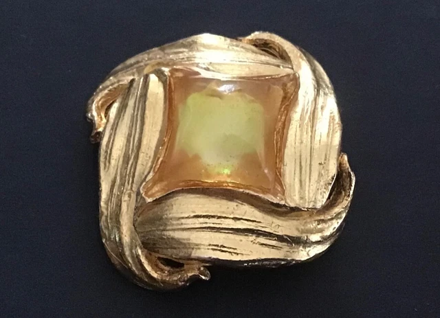 Grande Broche Vintage Signée GENE GHIS PARIS - Bijou Fantaisie, état Excellent