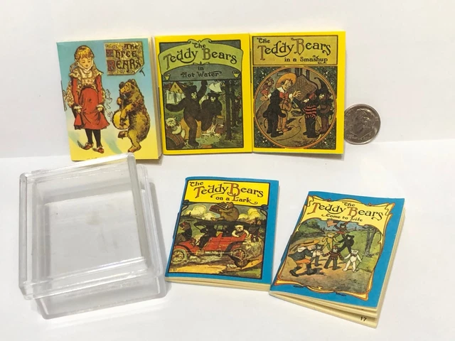 Set of 5 Vintage The Teddy Bears Mini Books Original Case Merrimack Publishing
