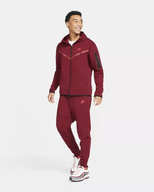 NIKE SPORTWEAR TECH Fleece Windrunner Tracksuit Sz L Team Red ...