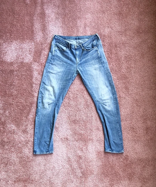 JEANS UOMO G STAR RAW GS01 pantaloni conici W29 L34 Stone Washed