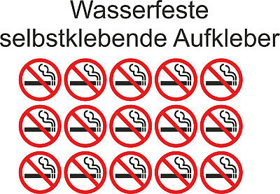 5 Aufkleber 10cm quadratisch Sticker Rauchverbot Nichtraucher Rauchen Verboten 