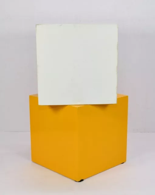 Pair of Vintage Design Line MCM Cube Bookends by Bill Curry - White and Yellow