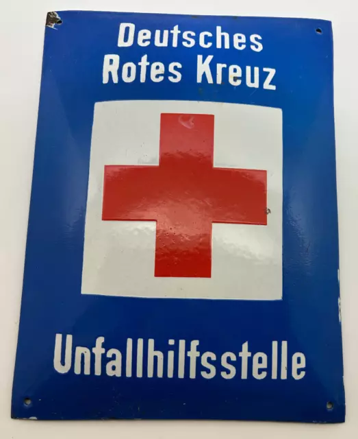 Deutsches Rotes Kreuz Emailleschild 80 x 60 cm Reklame Email Schild Werbung