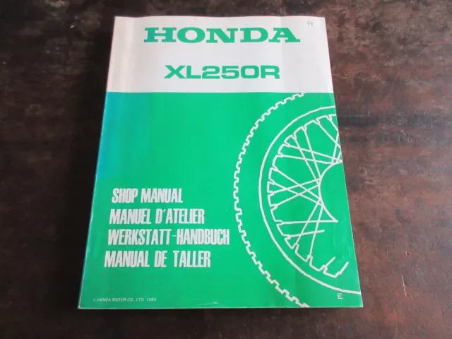 Honda XL250R 1984 OEM Shop manual Werkstatt-Handbuch manuel d'atelier