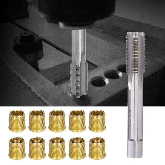 AHLSEN 5pcs Kit de réparation pour Filetage de Bougies d'allumage M14 x 1,25, Kit de refiletage