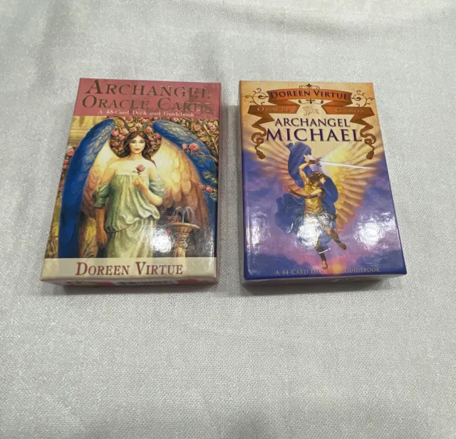 2 Doreen Virtue Oracle Card Sets w/GuideBooks & Cards - Archangel Michael