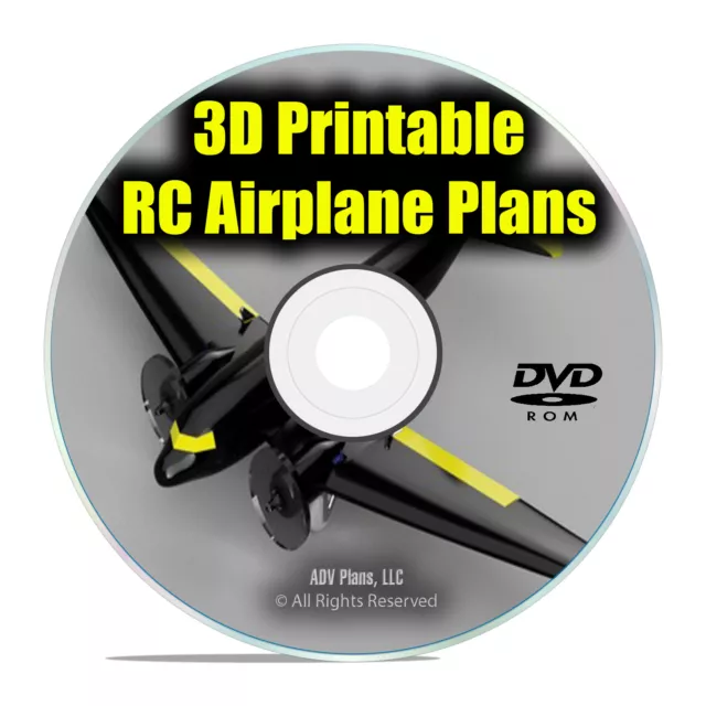 25 3D PRINTABLE Remote Control RC Radio Model Aircraft Plans, EASY .STL DVD I21
