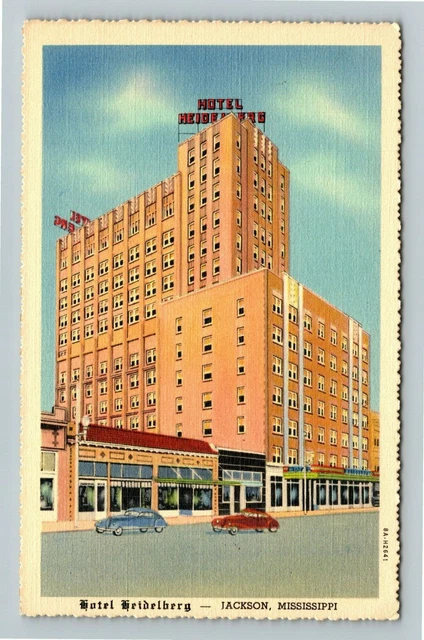 Jackson MS- Mississippi, Hotel Heidelberg, Outside View, Vintage Postcard