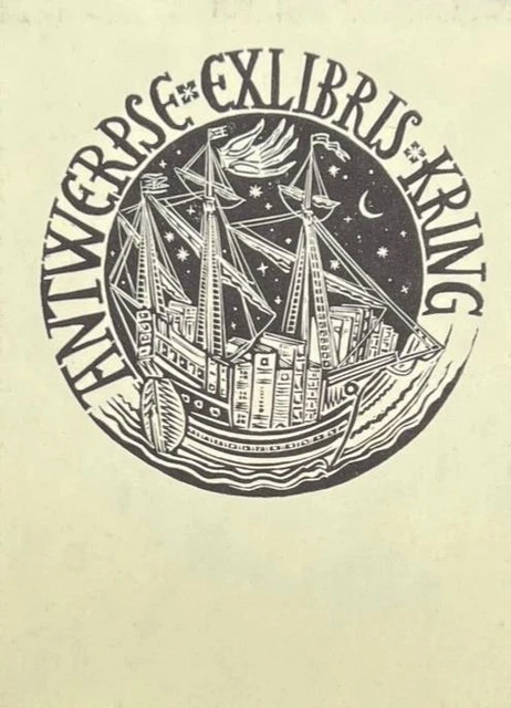 Vintage Ex libris - Antwerpse Exlibris Kring - Exlibris Circle - Ship - Belgium