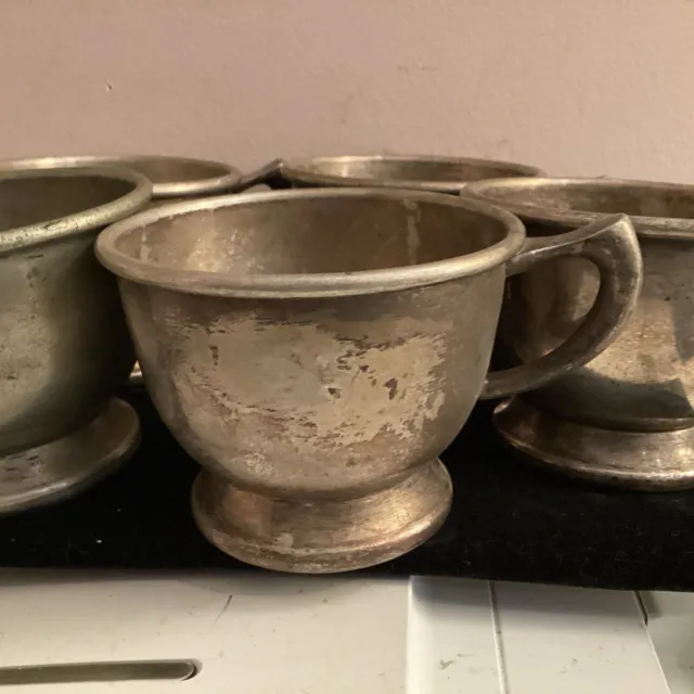 Rare Set Of 4 James M Shaw & Co 18% Nickel Silver Cups Property Of Canton Palace