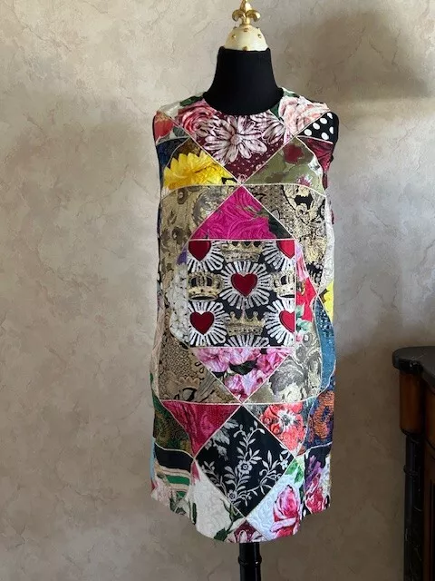 Fabulous!  Dolce Gabbana Brocade Patch Designer Party Mini Dress ~ Large