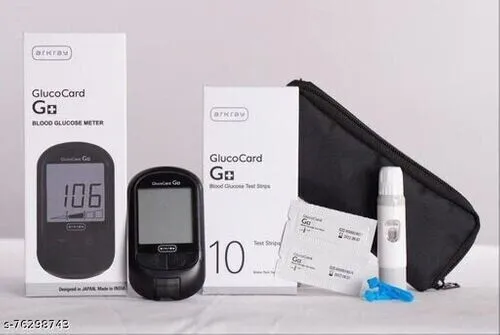 Glucocard Mètre Avec Gluco Carte Test Bandes Neuf Marqué 2