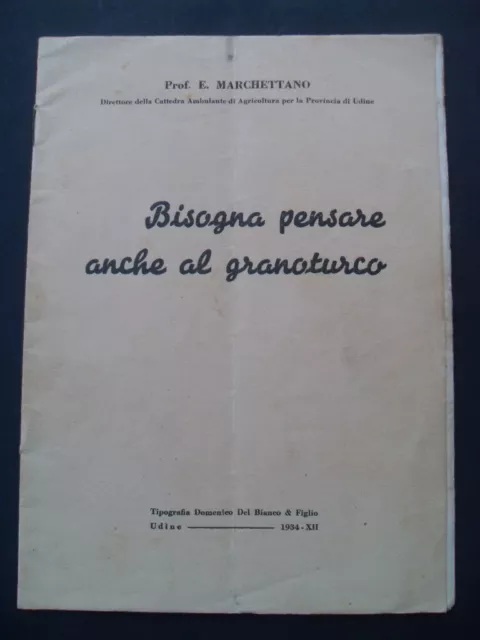 Libretto - Bisogna Pensare Anche Al Grano 1934 Udine