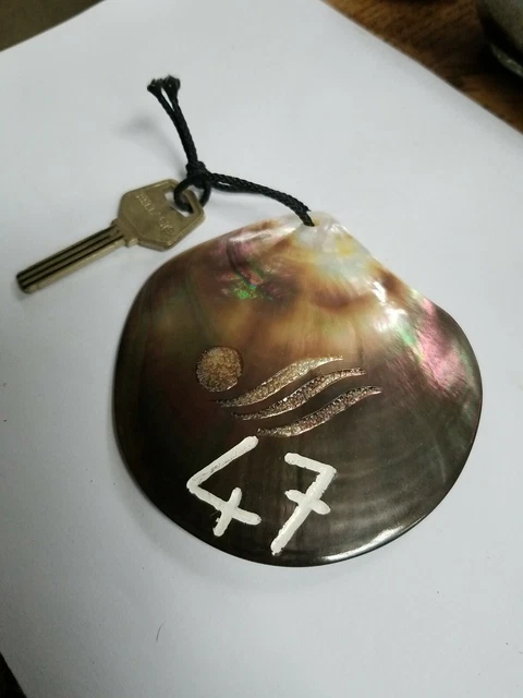 Very Rare Bellagio Hotel & Casino Key With A Mother Of Pearl Scallop Shell Fob!