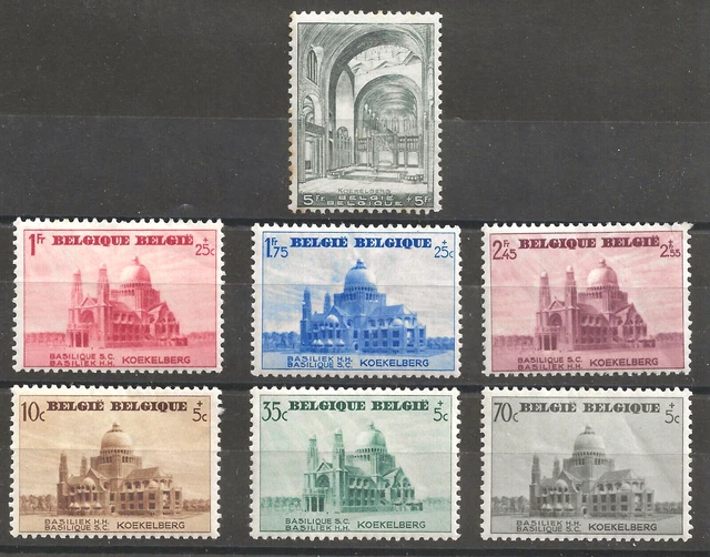 Timbres Belgique - 1938 Série complète N° 471 à 477 - Neuf*