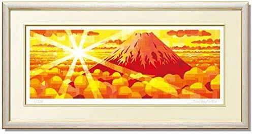 Painting Sojiro Fujitani Golden Red Fuji Print Interior