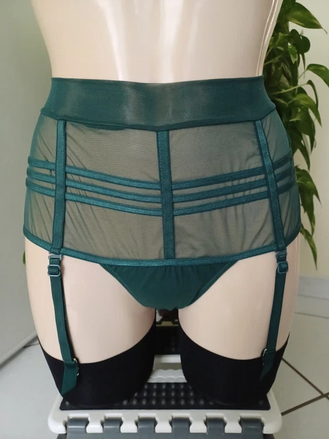String Taille Haute Porte-jarretelles Parah - Vert - Taille 40/42 - Neuf étiqueté