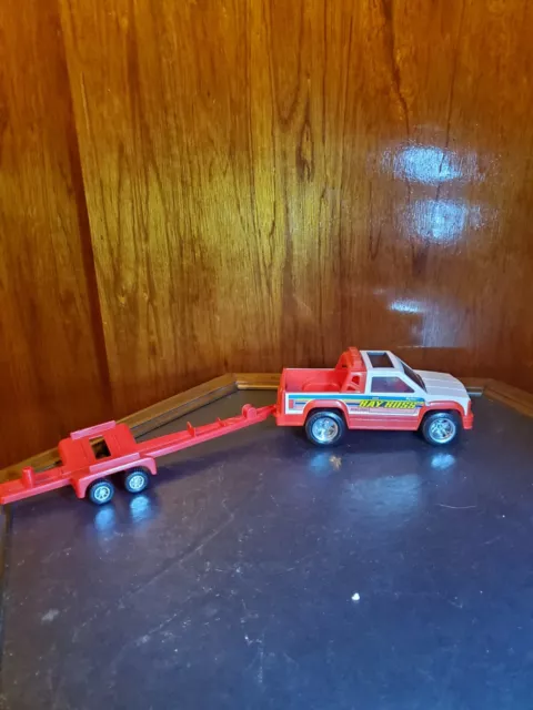 Nylint Bay Boss Racing toy truck & trailer Metal & Plastic See Photos