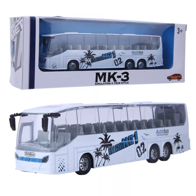 1:50 Scale Simulation Bus Model Toy Alloy Pull-Back Bus Model Toy White