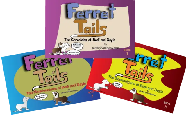 ********   Ferret Tails Comicstrip Collection 3 Books Humor 48 Pages ***********