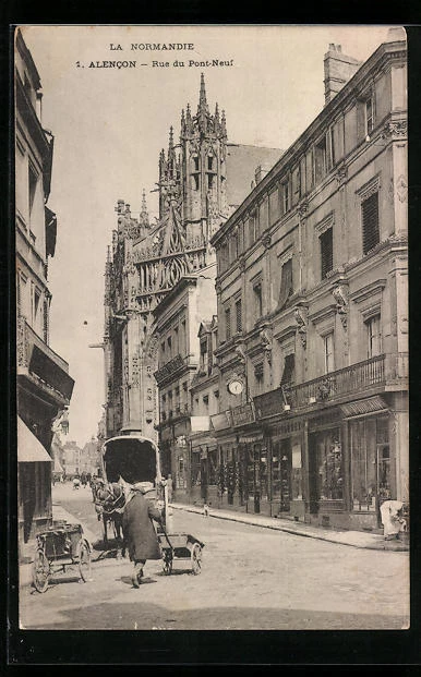 CPA Alencon, Rue du Pont-Neuf