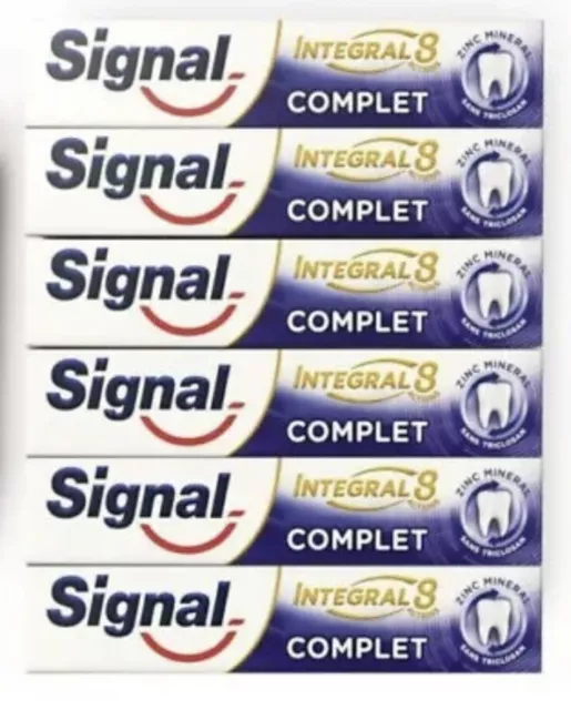 Lot de 6 dentifrices SIGNAL COMPLET Intégral 8 : Protection 2x plus efficace