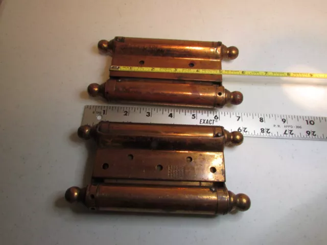Large heavy duty Antique Bommer Brass Double Acting Spring Hinges