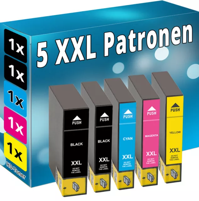 5x Cartouches D'Encre pour Epson 26XL XP510 XP520 XP600 XP605 XP610 XP615 XP620