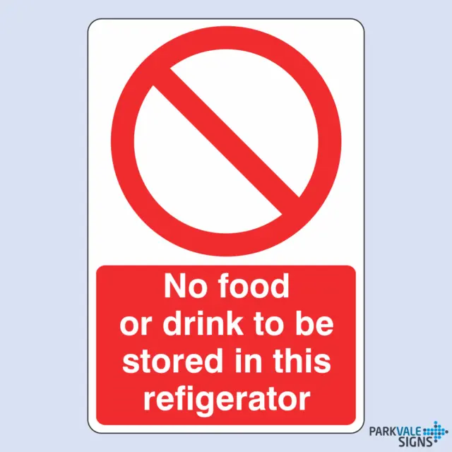 Nessun cibo o bevanda da conservare in questo cartello per la ristorazione del frigorifero