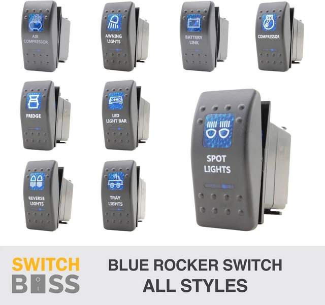 ROCKER SWITCH 113 Styles Blue fit All Standard Style LED Car Boat 12v ...