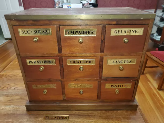 Apothecary Cabinet with Nine (9) Drawers Tabletop Apothecary Chests and Cabinet