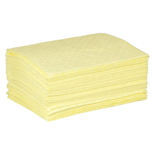 CONDOR 35ZP99 Absorbent Pad,Chem/Hazmat,Yellow,PK50