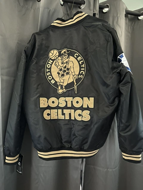 BOSTON CELTICS STARTER JACKET RAKUTEN BLACK GOLD NBA 75th MEN LARGE NWT BOSTON CELTICS STARTER JACKET RAKUTEN BLACK GOLD NBA 75th MEN LARGE NWT